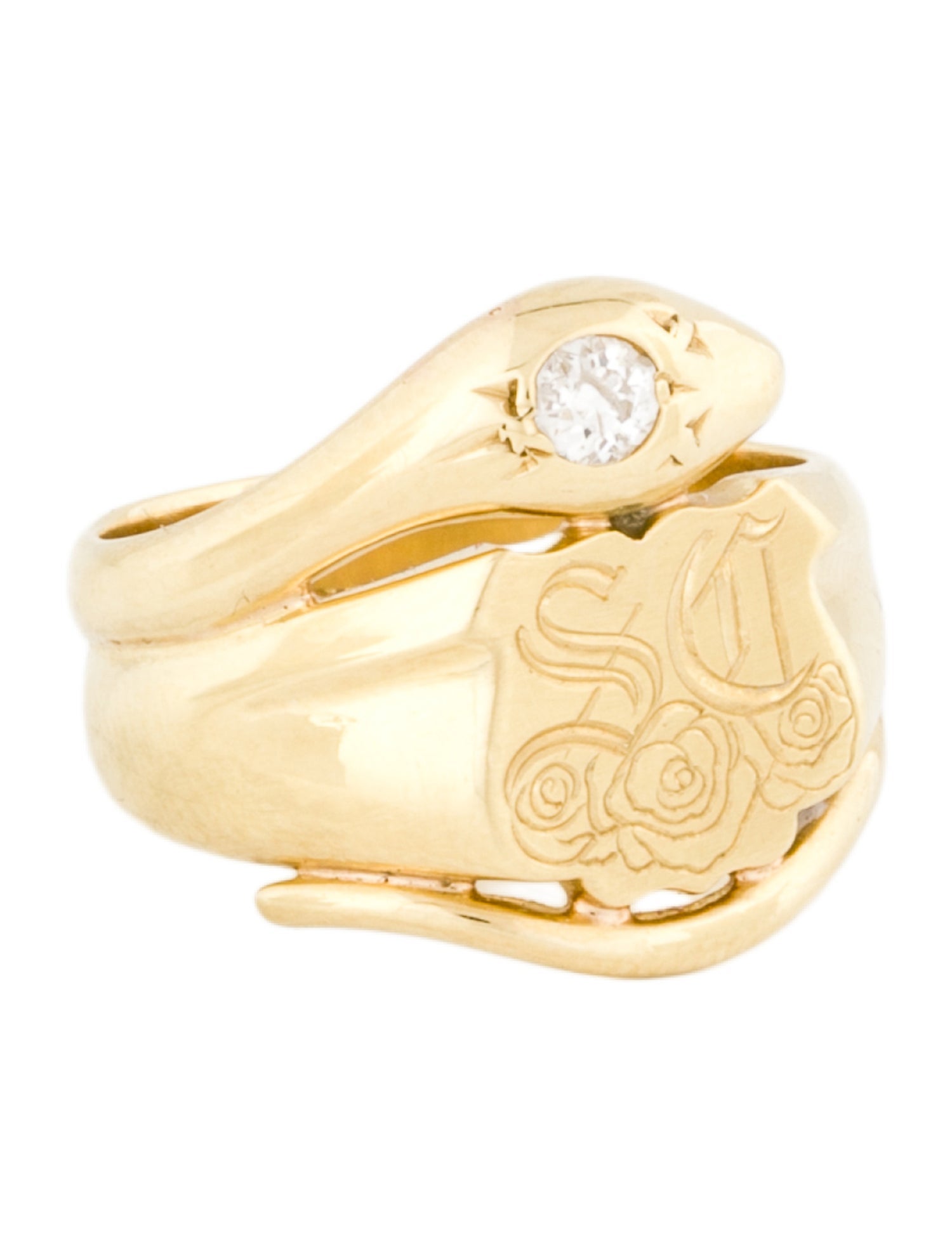 Ring 17K Diamond Monogram Ring