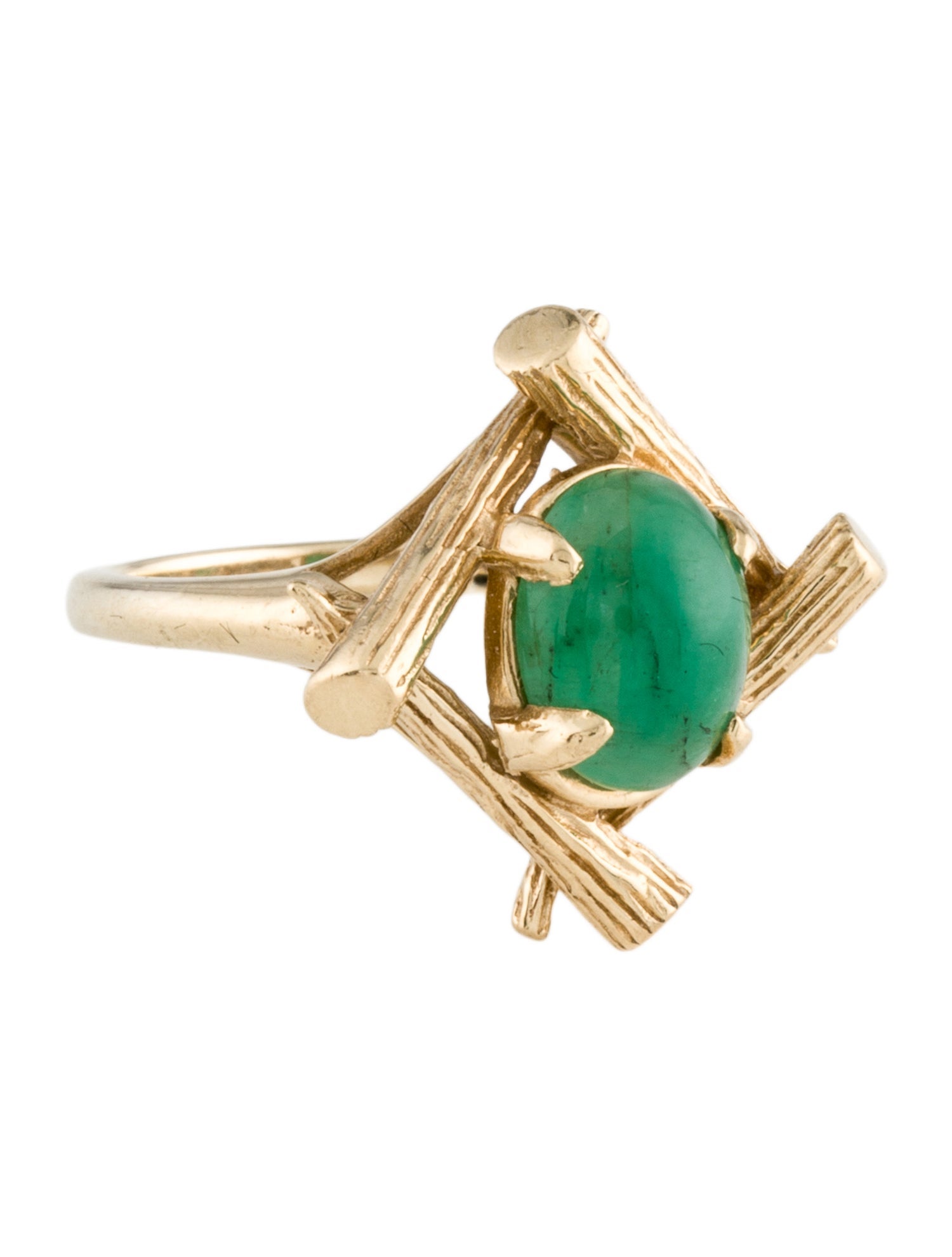 Ring 14K 2.11ct Emerald Cocktail