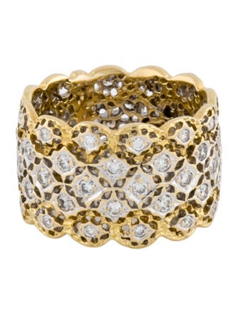 Ring 18K Diamond Wide Lace Band