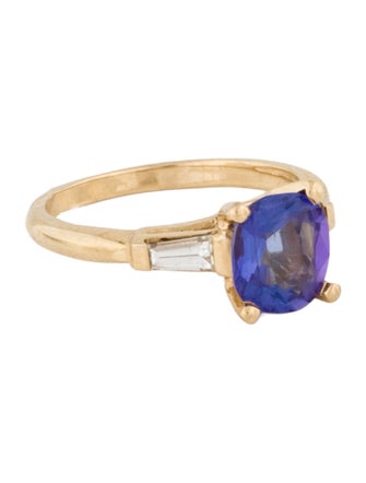 Ring 14K Tanzanite & Diamond Cocktail