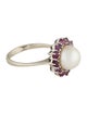 Ring 18K Pearl & Ruby Cocktail Ring