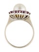 Ring 18K Pearl & Ruby Cocktail Ring