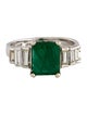 Ring 14K 1.28ct Emerald & Diamond Cocktial Ring