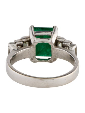 Ring 14K 1.28ct Emerald & Diamond Cocktial Ring