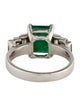 Ring 14K 1.28ct Emerald & Diamond Cocktial Ring