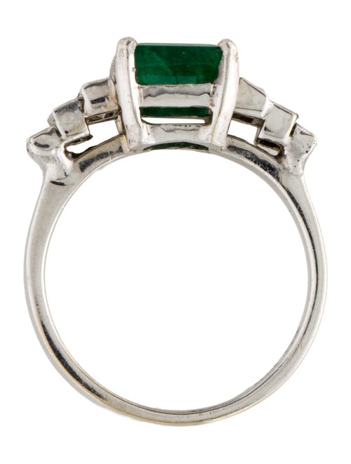 Ring 14K 1.28ct Emerald & Diamond Cocktial Ring