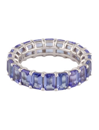 Ring 18K 6.10ct Tanzanite Eternity Band