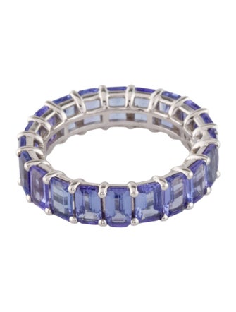 Ring 18K 6.10ct Tanzanite Eternity Band