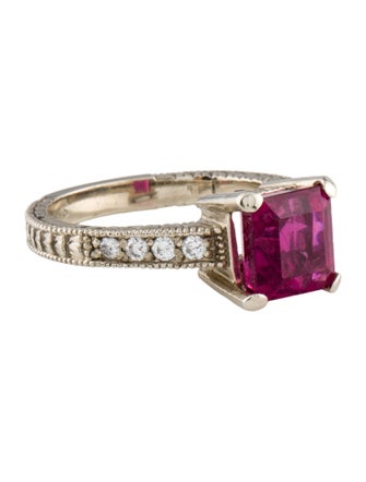 Ring 14K Diamond & Tourmaline Cocktail Ring
