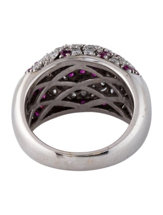 Ring 18K 1.05ct Sapphire & 1.02ctw Diamond Dome Ring