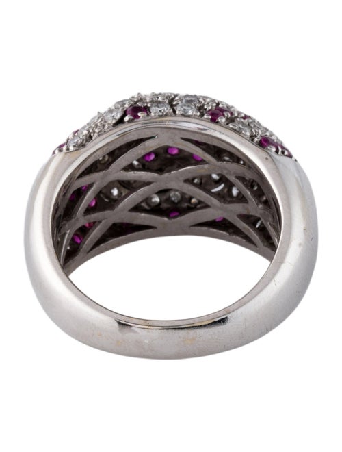 Ring 18K 1.05ct Sapphire & 1.02ctw Diamond Dome Ring