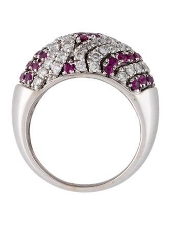 Ring 18K 1.05ct Sapphire & 1.02ctw Diamond Dome Ring