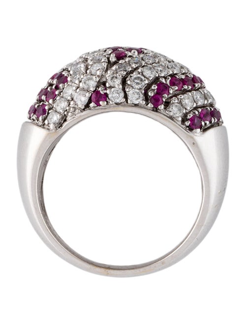 Ring 18K 1.05ct Sapphire & 1.02ctw Diamond Dome Ring