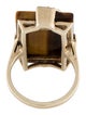 Ring 10K Tiger Eye Quartz & Diamond Cocktail Ring