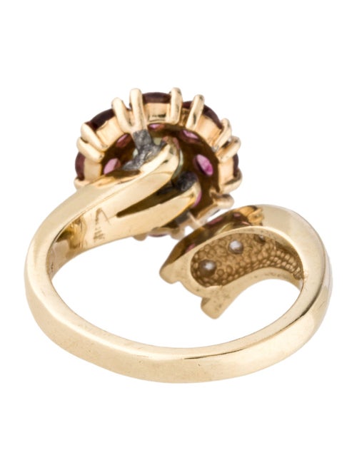 Ring 14K Diamond, Sapphire and Tourmaline Cocktail Ring