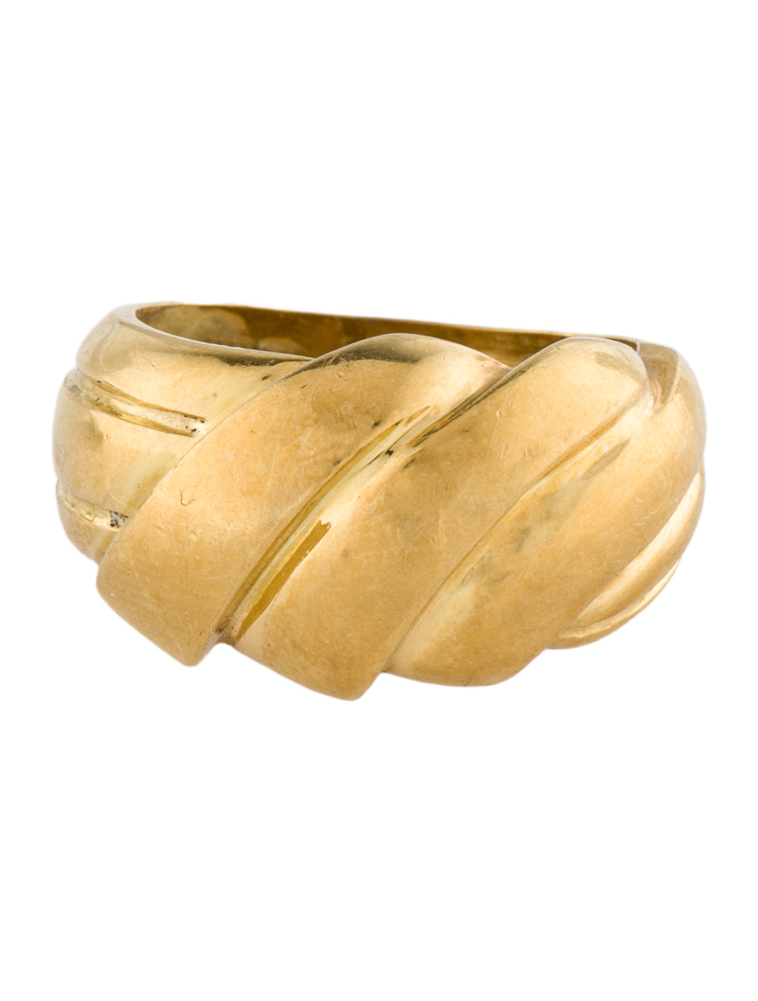Ring 18K Textured Dome Cocktail Ring