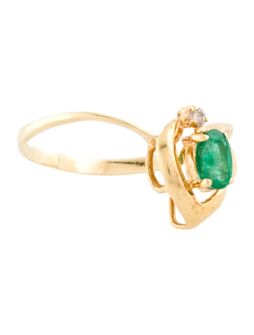 Ring 18K Emerald & Diamond Cocktail Ring