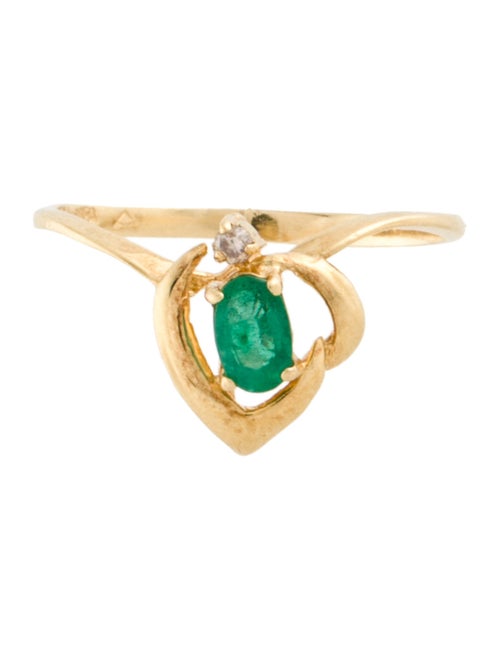 Ring 18K Emerald & Diamond Cocktail Ring