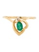 Ring 18K Emerald & Diamond Cocktail Ring
