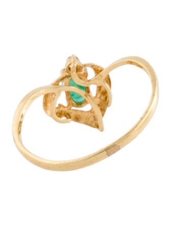 Ring 18K Emerald & Diamond Cocktail Ring