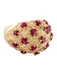 Ring 18K Diamond & Ruby Cocktail Ring