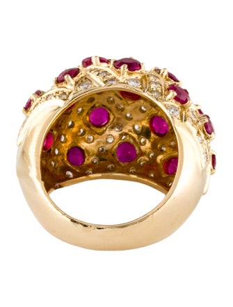 Ring 18K Diamond & Ruby Cocktail Ring