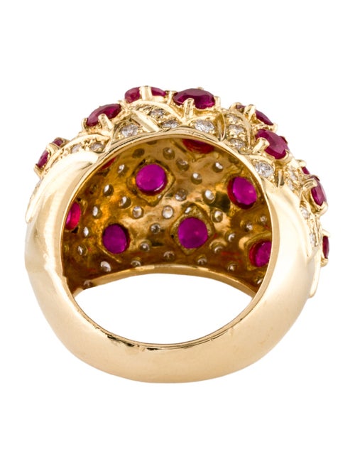 Ring 18K Diamond & Ruby Cocktail Ring