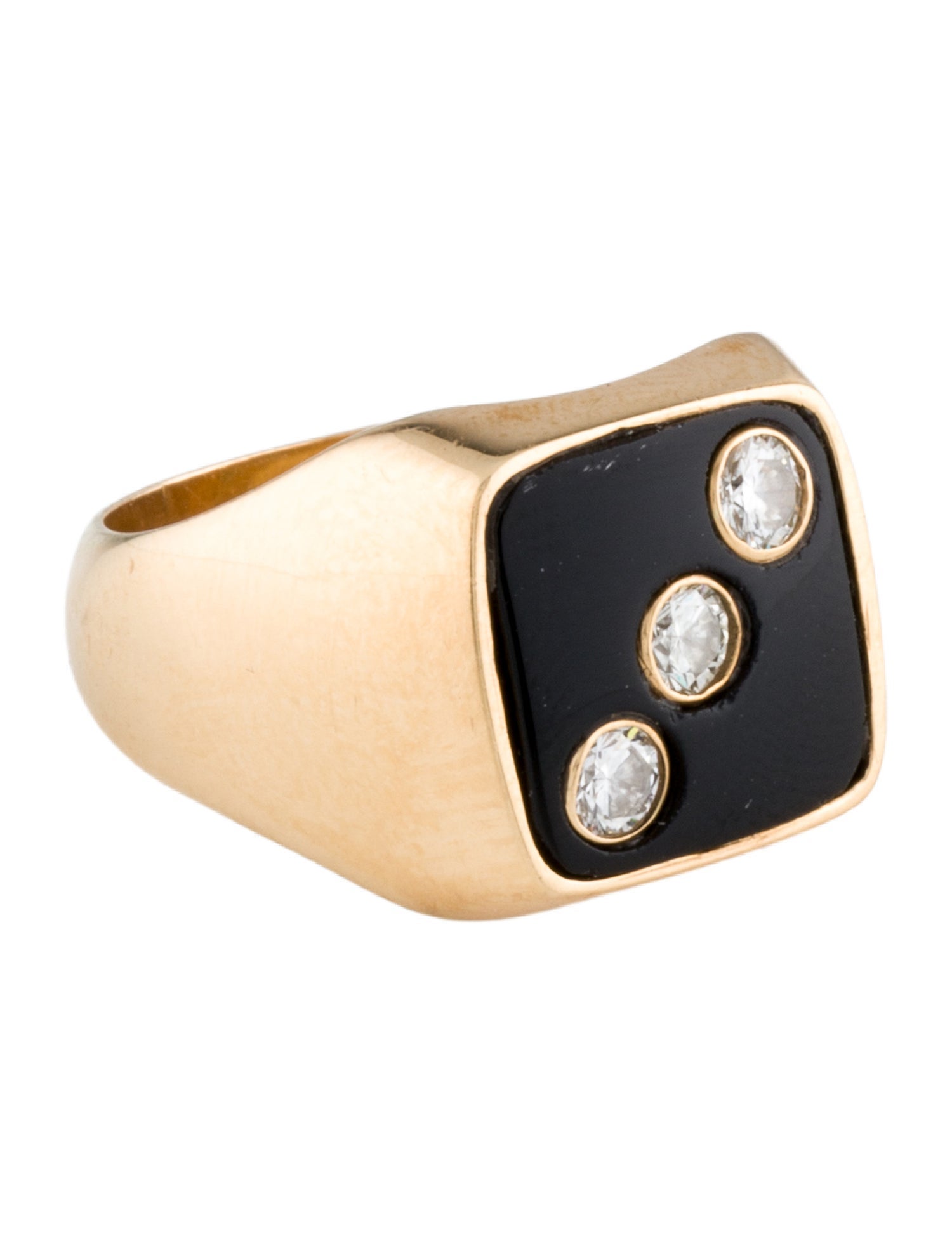 Ring 18K Diamond & Onyx Cocktail Ring