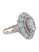 Ring 18K 8.61ct Aquamarine & Diamond Cocktail Ring