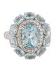 Ring 18K 8.61ct Aquamarine & Diamond Cocktail Ring