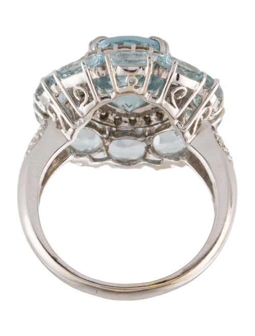 Ring 18K 8.61ct Aquamarine & Diamond Cocktail Ring