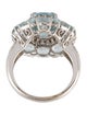 Ring 18K 8.61ct Aquamarine & Diamond Cocktail Ring