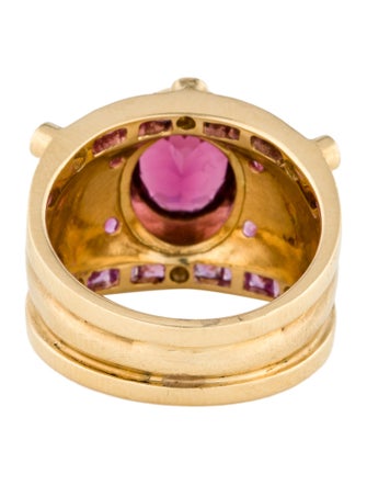 Ring 18K 3.00ct Tourmaline, Sapphire & Diamond Ring