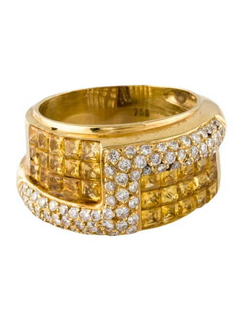 Ring 18K Sapphire & Diamond Band Ring