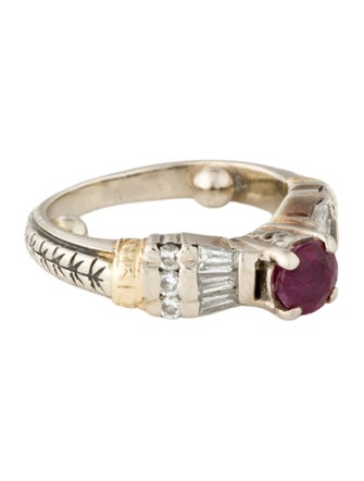 Ring 14K Ruby & Diamond Cocktail Ring