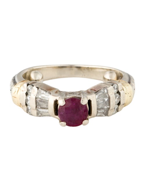 Ring 14K Ruby & Diamond Cocktail Ring