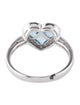 Ring 14K Topaz & Diamond Heart Cocktail Ring