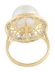 Ring 14K Pearl & Diamond Cocktail Ring