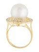 Ring 14K Pearl & Diamond Cocktail Ring