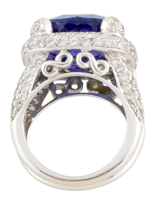 Ring 18K 10.25ct. Tanzanite & Diamond Cocktail Ring