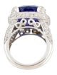Ring 18K 10.25ct. Tanzanite & Diamond Cocktail Ring