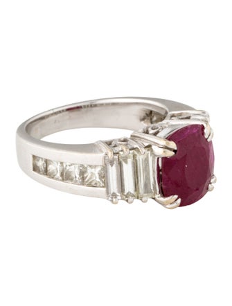 Ring 18K 3.97ct Ruby & Diamond Cocktail Ring