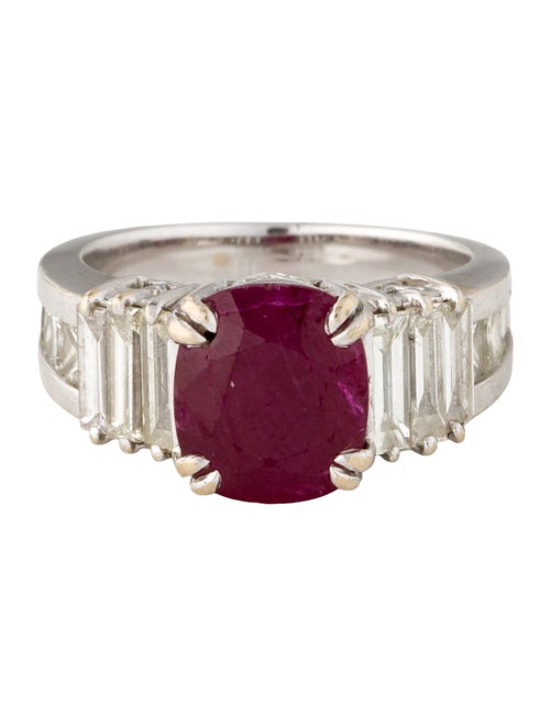 Ring 18K 3.97ct Ruby & Diamond Cocktail Ring
