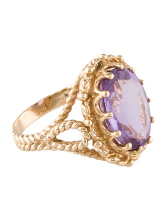 Ring 14K 6.08ct Amethyst Cocktail Ring