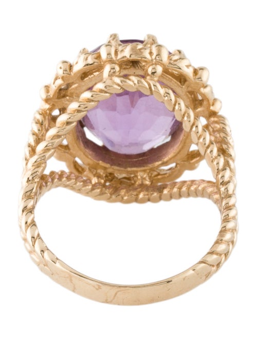 Ring 14K 6.08ct Amethyst Cocktail Ring