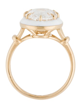 Ring Carat Atelier 14K 4.09ct Lab-Grown Diamond & Enamel Cocktail Ring