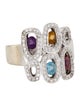 Ring 14K Multistone & Diamond Pavé Cocktail