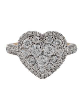 Ring 14K 1.51ctw Diamond Heart Cocktail Ring