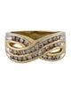 Ring 14K Diamond Crossed Band