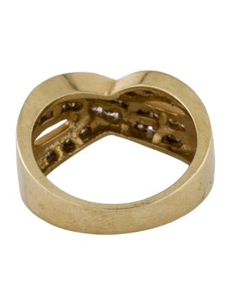 Ring 14K Diamond Crossed Band